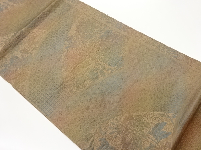 JAPANESE NAGOYA OBI / CHIKUZEN HAKATA / WOVEN CLASSICAL PATTERN